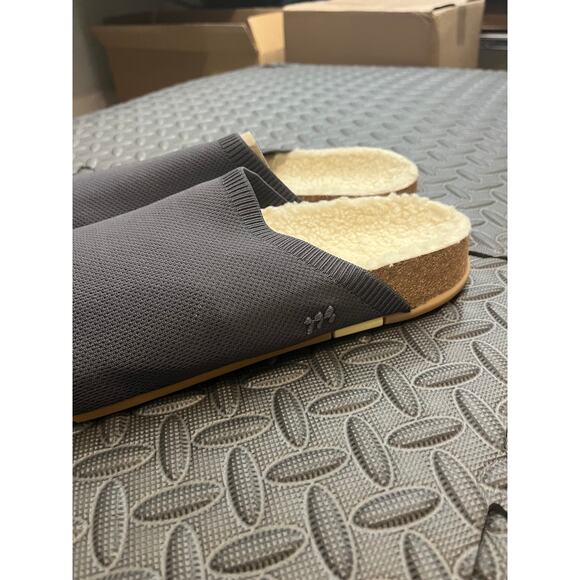 MESSAGE Eco-Shearling Henning Mule Gray Steel Mens Slippers Size 46 US 13 - Picture 2 of 7